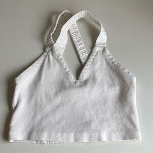 Maeve White Halter Crop Top